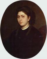 Ivan Nikolaevich Kramskoy - Portrait of a Young Woman Dressed in Black Velvet
